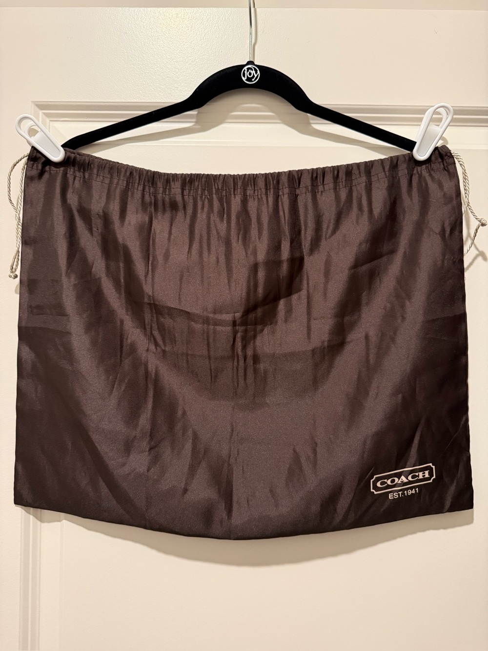 Authentic Vintage Coach Satin Large Brown Drawstring Dust Bag